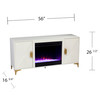 Lantara Color Changing Fireplace W/ Media Storage - Ivory