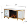 Toppington Mirrored Electric Fireplace – Gold