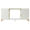 Lantara Touch Screen Electric Fireplace W/ Media Storage - Ivory