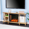 Toppington Mirrored Smart Fireplace – Gold