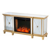 Toppington Mirrored Smart Fireplace – Gold