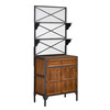 Bexfield Bakers Rack -  Modern Farmhouse Style - Gunmetal Gray W/ Natural Pine
