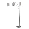 Nova of California Marilyn 90" 3 Light Arc Lamp In Polished Chrome And Mylar/crystal Shades With Rotary Switch 3-Light