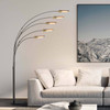 Nova of California Newport 91" 5 Light Arc Lamp In Gunmetal And Brushed Brass Accents With Dimmer Switch