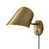 Nova of California Culver 7" Plug-in Contemporary Sconce In Brushed Brass With On/off Switch For Bedroom Livingroom Hallway Brass 1-Light