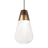 Nova of California Sunset 27" Hardwired Pendant In Weathered Brass And Walnut 1-Light