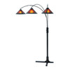 Nova of California Natural Mica 86" 3 Light Arc Lamp In Espresso And Bronze With Dimmer Switch