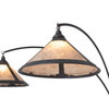 Nova of California Natural Mica 86" 3 Light Arc Lamp In Charcoal Gray And Gunmetal With Dimmer Switch