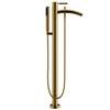 Taron Modern-style Bathroom Tub Filler Faucet (floor-mounted) In Brushed Gold