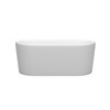 Ursula 59 Inch Freestanding Bathtub In Matte White With Brushed Nickel Drain And Overflow Trim