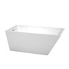 Hannah 59 Inch Freestanding Bathtub In White With Polished Chrome Drain And Overflow Trim
