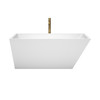 Hannah 59 Inch Freestanding Bathtub In White With Polished Chrome Trim And Floor Mounted Faucet In Brushed Gold