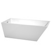 Hannah 67 Inch Freestanding Bathtub In White With Polished Chrome Drain And Overflow Trim