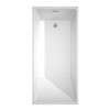 Hannah 67 Inch Freestanding Bathtub In White With Floor Mounted Faucet, Drain And Overflow Trim In Brushed Nickel
