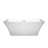 Tiffany 59 Inch Freestanding Bathtub In White With Polished Chrome Drain And Overflow Trim