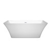 Tiffany 59 Inch Freestanding Bathtub In White With Shiny White Drain And Overflow Trim