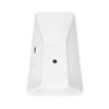 Tiffany 67 Inch Freestanding Bathtub In White With Floor Mounted Faucet, Drain And Overflow Trim In Matte Black