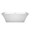 Tiffany 67 Inch Freestanding Bathtub In White With Shiny White Drain And Overflow Trim