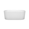 Ursula 59 Inch Freestanding Bathtub In White With Polished Chrome Drain And Overflow Trim