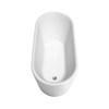 Ursula 59 Inch Freestanding Bathtub In White With Brushed Nickel Drain And Overflow Trim