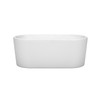 Ursula 59 Inch Freestanding Bathtub In White With Matte Black Drain And Overflow Trim