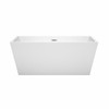 Sara 59 Inch Freestanding Bathtub In White With Polished Chrome Drain And Overflow Trim