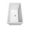 Sara 59 Inch Freestanding Bathtub In White With Floor Mounted Faucet, Drain And Overflow Trim In Polished Chrome