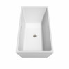 Sara 59 Inch Freestanding Bathtub In White With Brushed Nickel Drain And Overflow Trim