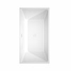 Sara 59 Inch Freestanding Bathtub In White With Shiny White Drain And Overflow Trim