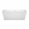 Sara 63 Inch Freestanding Bathtub In White With Shiny White Drain And Overflow Trim