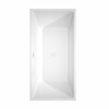Sara 63 Inch Freestanding Bathtub In White With Shiny White Drain And Overflow Trim