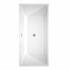 Sara 67 Inch Freestanding Bathtub In White With Floor Mounted Faucet, Drain And Overflow Trim In Polished Chrome