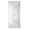 Maryam 71 Inch Freestanding Bathtub In White With Polished Chrome Drain And Overflow Trim