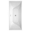 Maryam 71 Inch Freestanding Bathtub In White With Brushed Nickel Drain And Overflow Trim