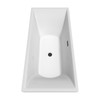 Maryam 71 Inch Freestanding Bathtub In White With Floor Mounted Faucet, Drain And Overflow Trim In Matte Black