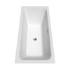 Galina 67 Inch Freestanding Bathtub In White With Polished Chrome Drain And Overflow Trim