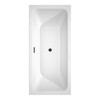 Galina 67 Inch Freestanding Bathtub In White With Floor Mounted Faucet, Drain And Overflow Trim In Matte Black