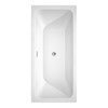 Galina 67 Inch Freestanding Bathtub In White With Polished Chrome Trim And Floor Mounted Faucet In Matte Black