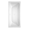 Galina 67 Inch Freestanding Bathtub In White With Shiny White Trim And Floor Mounted Faucet In Matte Black