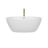 Juno 59 Inch Freestanding Bathtub In White With Polished Chrome Trim And Floor Mounted Faucet In Brushed Gold