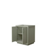 Icon 30 Inch Single Bathroom Vanity In Light Green, No Countertop, No Sink, Brushed Nickel Trim