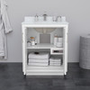 Icon 30 Inch Single Bathroom Vanity In White, Carrara Cultured Marble Countertop, Undermount Square Sink, Matte Black Trim