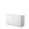 Icon 60 Inch Single Bathroom Vanity In White, No Countertop, No Sink, Brushed Nickel Trim
