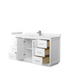 Icon 60 Inch Single Bathroom Vanity In White, White Cultured Marble Countertop, Undermount Square Sink, Brushed Nickel Trim