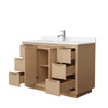 Maroni 48 Inch Single Bathroom Vanity In Light Straw, Carrara Cultured Marble Countertop, Undermount Square Sink