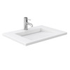 Miranda 30 Inch Single Bathroom Vanity In Green, 1.25 Inch Thick Matte White Solid Surface Countertop, Integrated Sink, Matte Black Trim, 24 Inch Mirror