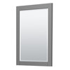 Miranda 30 Inch Single Bathroom Vanity In Dark Gray, No Countertop, No Sink, Brushed Nickel Trim, 24 Inch Mirror