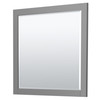 Miranda 36 Inch Single Bathroom Vanity In Dark Gray, No Countertop, No Sink, Matte Black Trim, 34 Inch Mirror