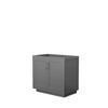 Miranda 36 Inch Single Bathroom Vanity In Dark Gray, No Countertop, No Sink, Brushed Nickel Trim