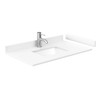 Miranda 36 Inch Single Bathroom Vanity In White, White Cultured Marble Countertop, Undermount Square Sink, Matte Black Trim